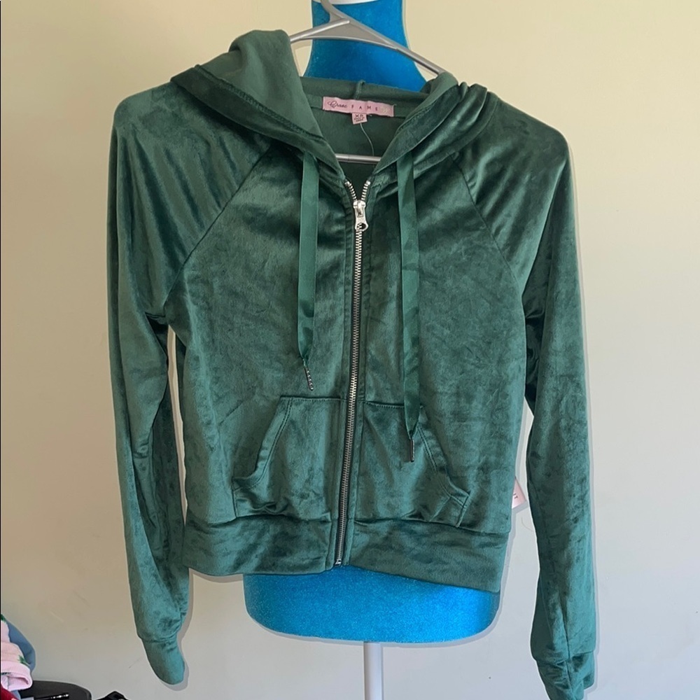 Crave Fame Green Hooded Jacket